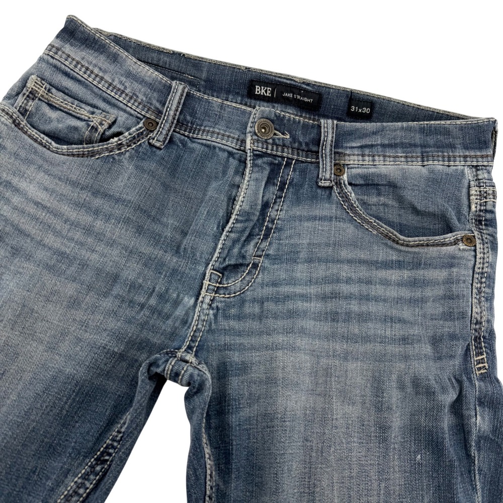 BKE Jake Straight Jeans Mens 31x30 Blue Medium Wash Stretch Denim ABS16347